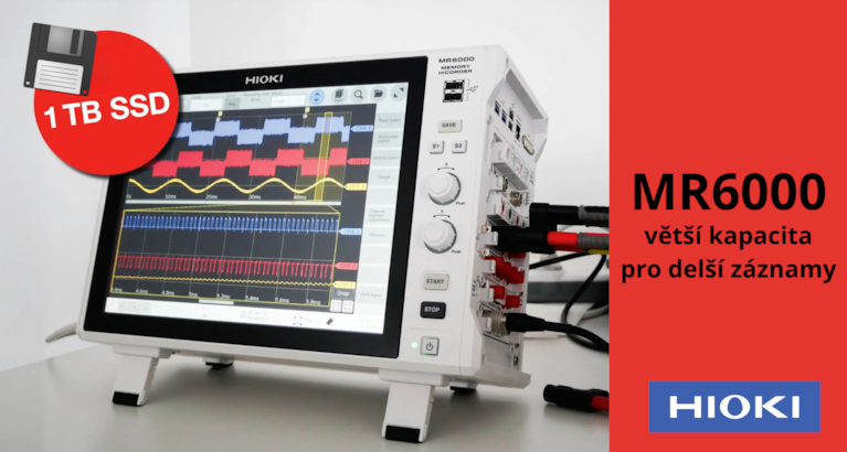 Větší kapacita pro delší záznamy – paměťový rekordér HIOKI MR6000 s SSD kapacitou 1 TB