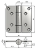 OBJECTA hinge 2093/100 stainless steel