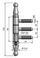 Hinge of three parts UR01 M8/34,5