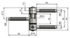 Hinge to screw of three parts 18x55CL 3xM8
