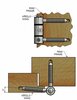 Hinge to screw of three parts 18x55CL 3xM8