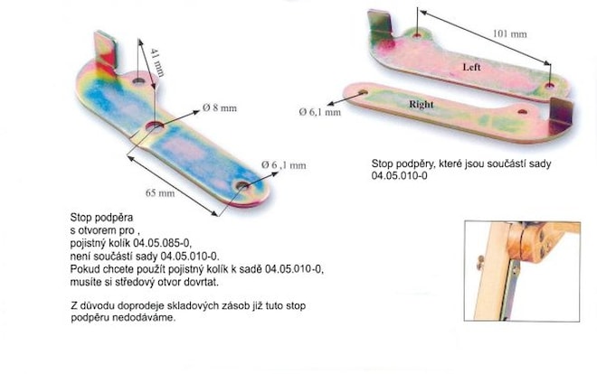 Použití pojistného kolíku