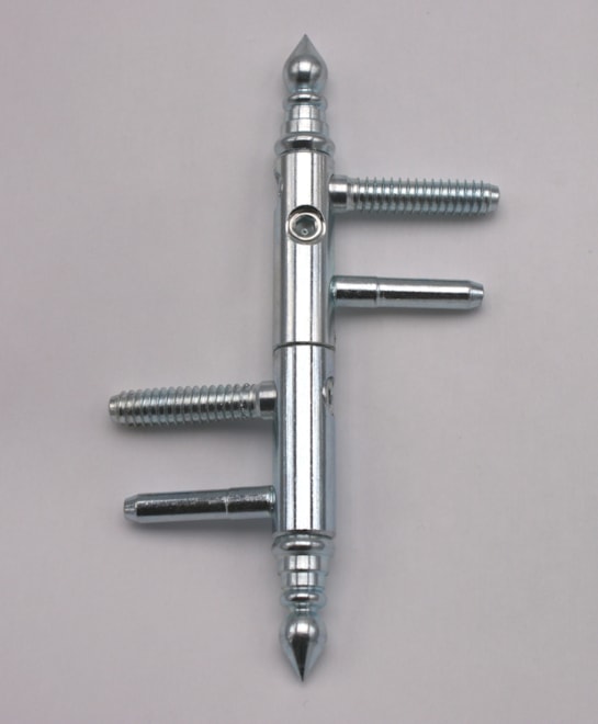 Sample - hinge - decorative ending UR14 and surface finish blue zinc (upon request)