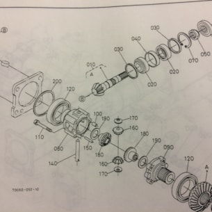 Hřídel vstupní předního difererenciálu Kubota GL260, GL261