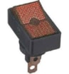 Vypínač kolébkový ASW-11D, ON-OFF 1pol.12V/20A modrý, červený prosvětlený