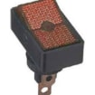 Vypínač kolébkový ASW-11D, ON-OFF 1pol.12V/20A modrý, červený prosvětlený