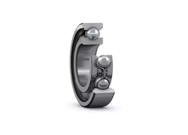 SKF-deep-grove-ball-bearing-open-with-steel-cage-and-recesses-on-the-outer-ring