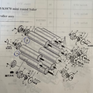Válec krátký balíkovač 0850, 870