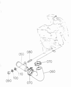 Hadice vodní pumpy Kubota D722, D662, Z482