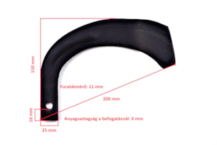 Nůž rotavátoru 25x10x200 typ 3-105 1 pár