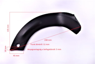 Nůž rotavátoru 45x5x230 typ 5 Hinomoto E 1 pár