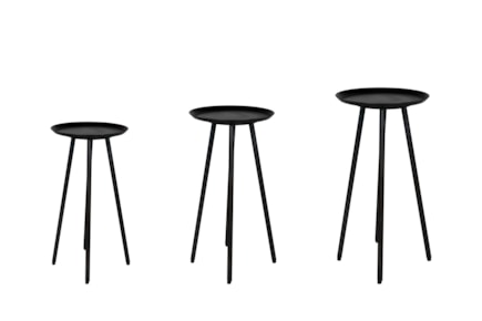 Sada 3 stolků Lois černá D30 H60