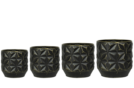 Sada 4 obalů Linske black D21 H19