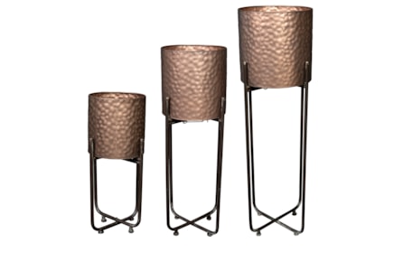 Sada 3 obalů na stojanu Jiro rose gold D26 H97