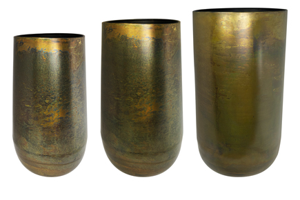 Sada 3 váz Elisa vintage green D41 H68