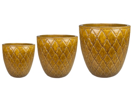 Sada 3 květináčů Leon honey D36 H36