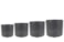 Set 4 květináčů Celine černá D20 H18