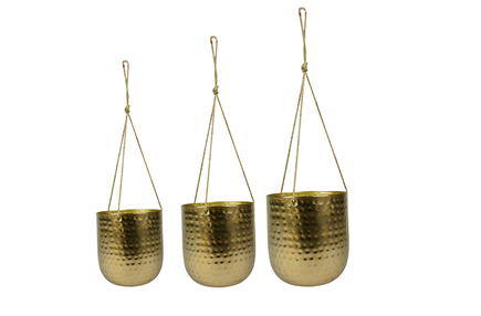 Sada 3 závěsů Kody zlatá D17 H20