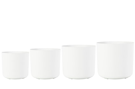 Set 4 květináčů Celine bílá D20 H18