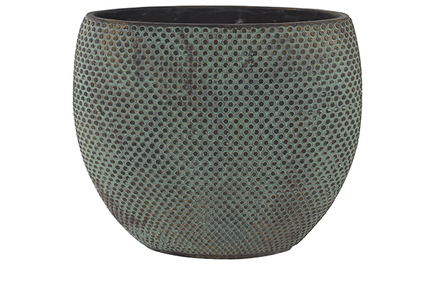 Váza široká Fay blue gold D36x20 H29