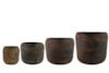 Sada 4 obalů Arwin rustic black D26 H22