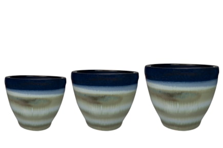 Sada 3 květináčů Ruben oasis blue D38 H32