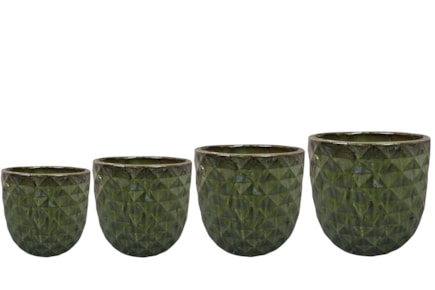Sada 4 květináčů Felix zelená D37 H33