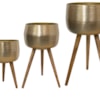 Sada 3 obalů na nožkách Carly brass D44 H88