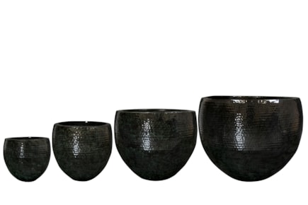 Sada 4 obalů/květináčů Thom black D72 H56