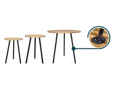 Sada 3 stolků Brett natural D50 H50