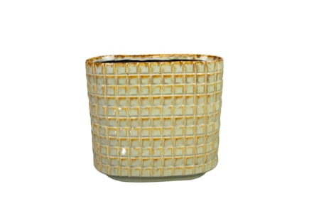 Váza široká Stian soft jade D26x13 H24