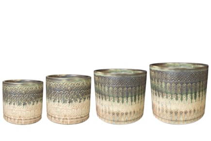 Sada 4 květináčů Novan sage D34 H30