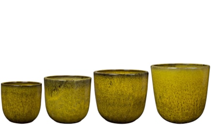 Sada 4 květináčů Rob žlutá D39 H37