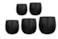 Sada 5 květináčů Stijn black D57 H55