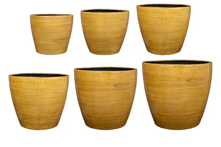 Sada 6 květináčů Alisa mustard D49 H46