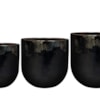Sada 3 květináčů Thijs black D36 H34