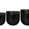 Sada 3 květináčů Thijs black D36 H34