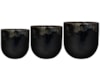 Sada 3 květináčů Thijs black D36 H34