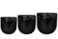 Sada 3 květináčů Thijs black D36 H34