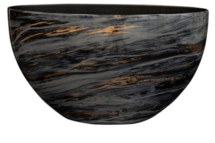 Váza široká Niene marble black D59x26 H35
