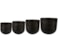 Sada 4 květináčů Ilse black D36 H33