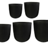 Sada 5 květináčů Aiden black D109 H111