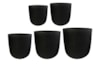 Sada 5 květináčů Aiden black D109 H111