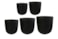 Sada 5 květináčů Aiden black D109 H111