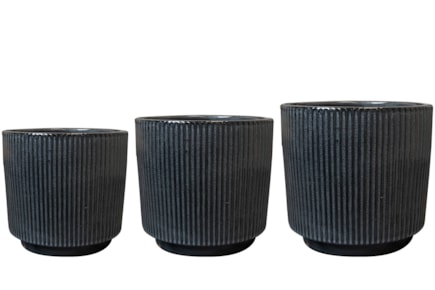 Sada 3 květináčů Iona grey D33 H31