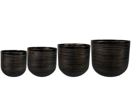 Sada 4 květináčů Ilse black D36 H33