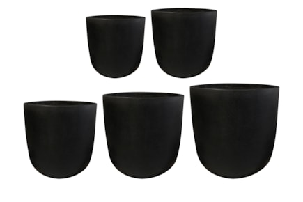 Sada 5 květináčů Aiden black D109 H111