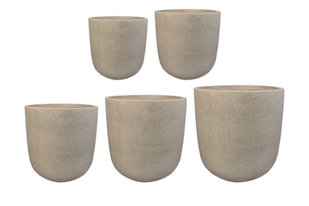 Sada 5 květináčů Aiden charcoal D109 H111