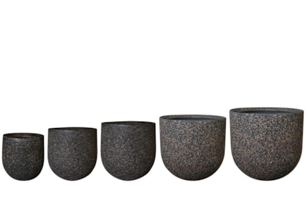 Sada 5 květináčů Ravi coffee D51 H48