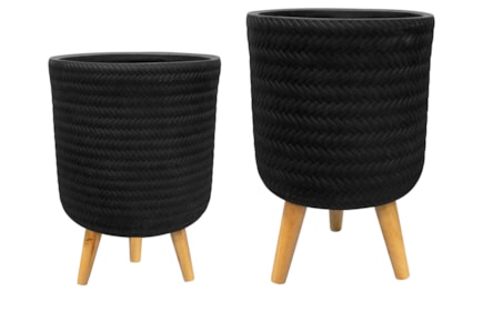 Sada 2 obalů na nožkách Fenne černá D31 H42